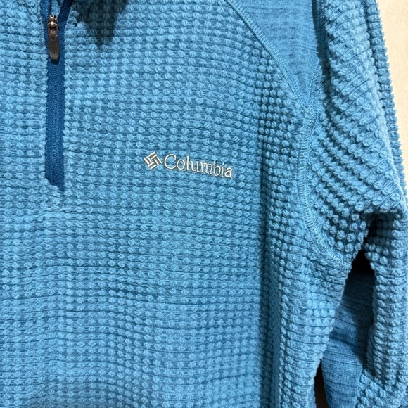Columbia Blue Crestone Ridge 1/4 Zip Textured Pullover - Picture 3 of 6